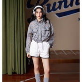 Unisex Jacket Stand Collar Jacket Sun Protection Top Women's Short Sports Jacket